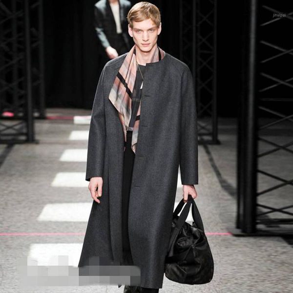 men's woolen coat autumn/winter super long woolen coat cardigan milan fashion show casual single breasted men's wear1, Black
men's woolen coat autumn/winter super long woolen coat cardigan milan fashion show casual single breasted men's wear1, Black