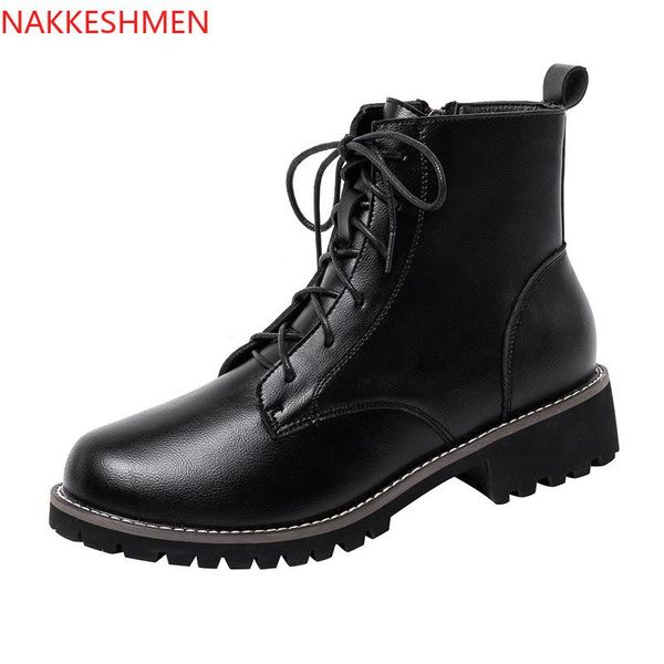 boots 2021 autumn british style short women's flat heel lace-up european and american motorcycle, Black
boots 2021 autumn british style short women's flat heel lace-up european and american motorcycle, Black