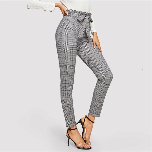 grey paperbag waist plaid cigarette pants belted high waist pencil pants women spring casual office lady workwear trousers, Black;white
grey paperbag waist plaid cigarette pants belted high waist pencil pants women spring casual office lady workwear trousers, Black;white
