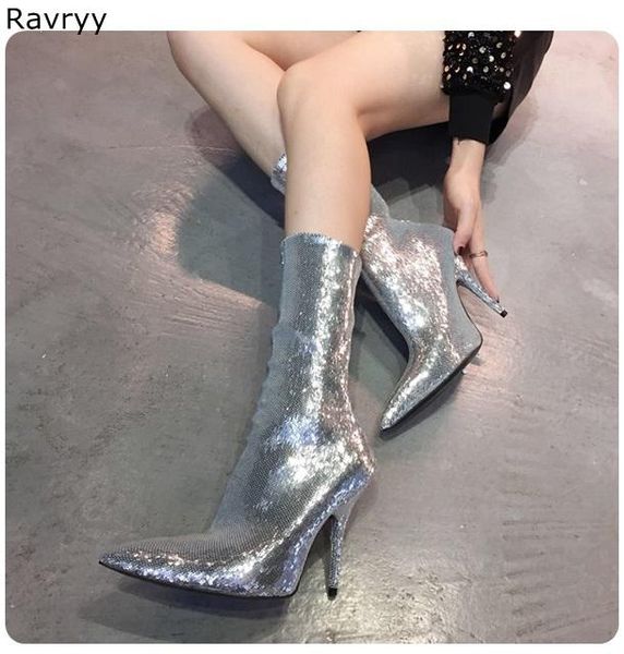 boots twinkling silver woman long fashion pointed toe paillette female booties thin heel model outfit party club show dress shoe, Black
boots twinkling silver woman long fashion pointed toe paillette female booties thin heel model outfit party club show dress shoe, Black