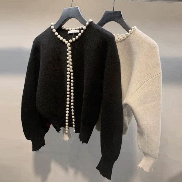 women's knits & tees fashion korean coat pearl open flapped batwing sleeve wool knitted retro ladies jacket 2021 women, White
women's knits & tees fashion korean coat pearl open flapped batwing sleeve wool knitted retro ladies jacket 2021 women, White