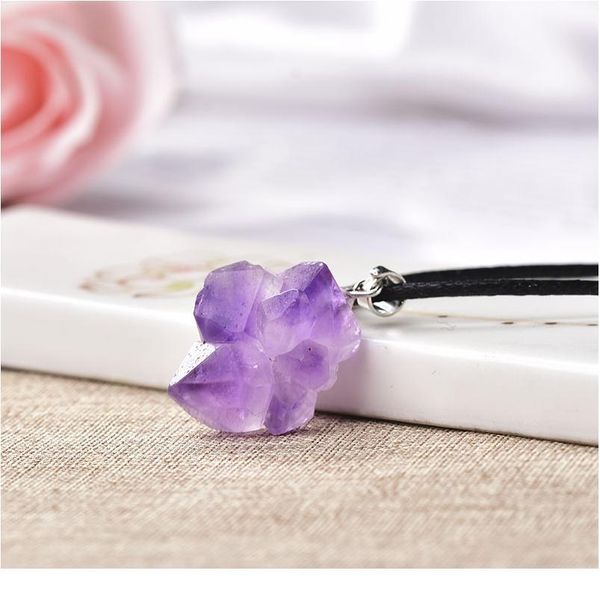 1pc natural crystal pendant necklace brazil amethyst crystal random shaped stones reiki fashion mineral jewelry for wome qylqjn, Black
1pc natural crystal pendant necklace brazil amethyst crystal random shaped stones reiki fashion mineral jewelry for wome qylqjn, Black