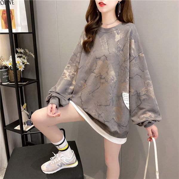 cotton autumn printed and stitched thin women's net red korean sweater coat sweater loose coat fashion kjesm, Black
cotton autumn printed and stitched thin women's net red korean sweater coat sweater loose coat fashion kjesm, Black
