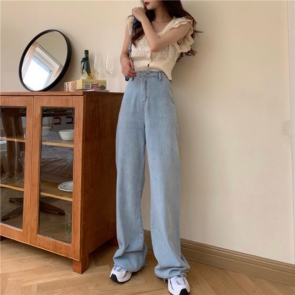 high waist wide leg pants for women leg long pants korean loose all-match straight jeans boyfriend light blue jeans
high waist wide leg pants for women leg long pants korean loose all-match straight jeans boyfriend light blue jeans