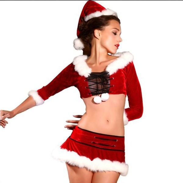 exotic lingerie set xmas hat++mini skirt women veet feather sleepwear chirstmas party apparel novelty pajamas, Black;white
exotic lingerie set xmas hat++mini skirt women veet feather sleepwear chirstmas party apparel novelty pajamas, Black;white