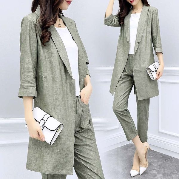 f3mqc 2020 coatnew cotton linen coat women's suit and summer cotton and linen fashion coat two-piece ankle-length pants casual suit spr, Gray
f3mqc 2020 coatnew cotton linen coat women's suit and summer cotton and linen fashion coat two-piece ankle-length pants casual suit spr, Gray