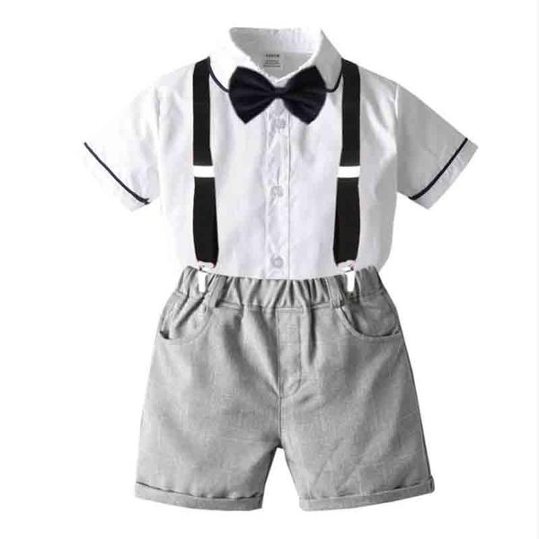 clothing sets summer children's set bow short-sleeved shirt + strap shorts suit infant gentleman formal birthday wedding party cotton, White
clothing sets summer children's set bow short-sleeved shirt + strap shorts suit infant gentleman formal birthday wedding party cotton, White