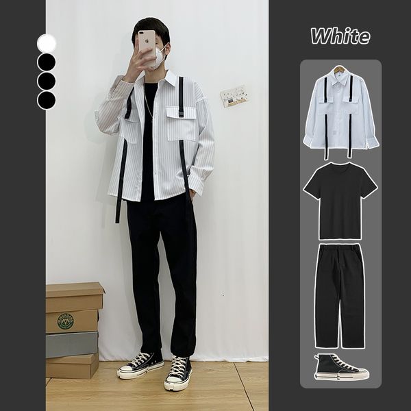 men's stripe ribbon long sleeve korean fashion brand student spring and autumn thin coat loose plaid shirt man
men's stripe ribbon long sleeve korean fashion brand student spring and autumn thin coat loose plaid shirt man
