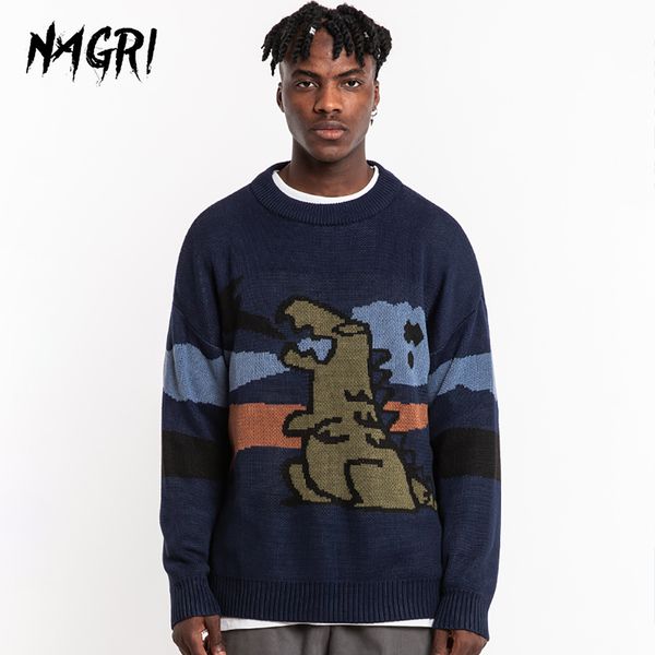 men hip hop cartoon dinosaur casual loose pullover autumn winter knitted men's sweater couple design q1113, White;black
men hip hop cartoon dinosaur casual loose pullover autumn winter knitted men's sweater couple design q1113, White;black