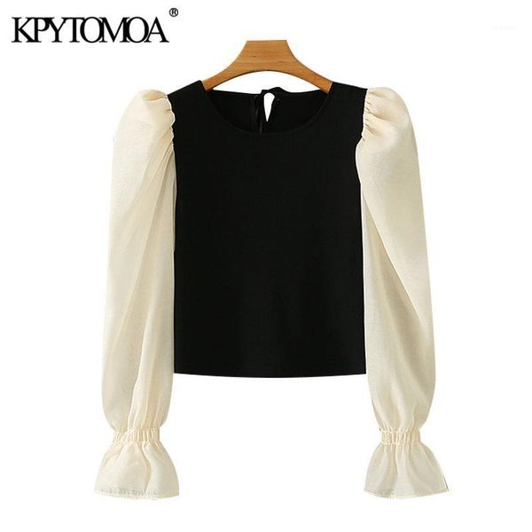 kpytomoa women 2020 fashion patchwork cropped knitted blouses vintage puff sleeve back bow tied female shirts chic 1, White
kpytomoa women 2020 fashion patchwork cropped knitted blouses vintage puff sleeve back bow tied female shirts chic 1, White