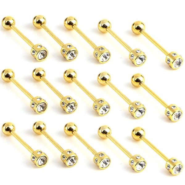 surgical stainless steel barbell tongue ring with rhinestone nipple ring stud earring jlloet yy_dhhome, Silver
surgical stainless steel barbell tongue ring with rhinestone nipple ring stud earring jlloet yy_dhhome, Silver