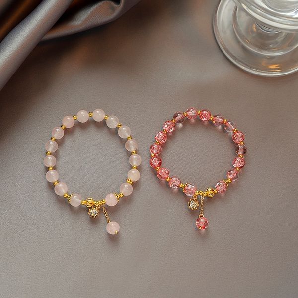 2019 new fashion strawberry powder pearl string pink crystal bracelet pink crystal pearl string simple temperament versatile elastic bracele, Golden;silver
2019 new fashion strawberry powder pearl string pink crystal bracelet pink crystal pearl string simple temperament versatile elastic bracele, Golden;silver
