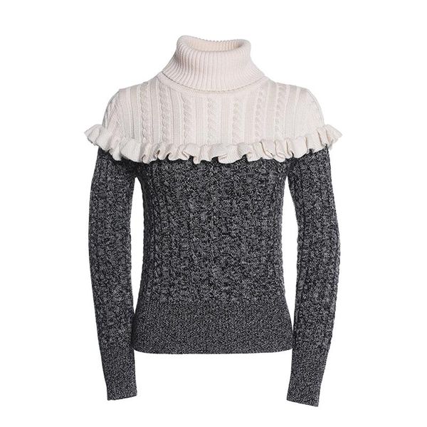 women's sweaters perhaps u women sweater turtle neck pullover long sleeve casual winter gray white patchwork ruffle cable m0302, White;black
women's sweaters perhaps u women sweater turtle neck pullover long sleeve casual winter gray white patchwork ruffle cable m0302, White;black