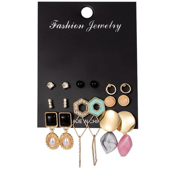 stud 9 pairs/set women's earrings set pearl for women bohemian fashion jewelry 2021 geometric crystal round, Golden;silver
stud 9 pairs/set women's earrings set pearl for women bohemian fashion jewelry 2021 geometric crystal round, Golden;silver