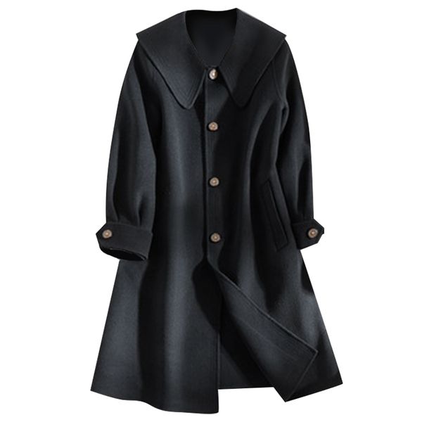 women's wool coat double-sided cashmere black coat women's long style autumn and winter loose high-end popular woolen cloth slimmi
women's wool coat double-sided cashmere black coat women's long style autumn and winter loose high-end popular woolen cloth slimmi