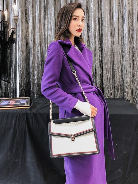 women's purple wool coat, average length autumn and winter coat, clinging to hepburn's belt, 2020 wool coat1, Black
women's purple wool coat, average length autumn and winter coat, clinging to hepburn's belt, 2020 wool coat1, Black