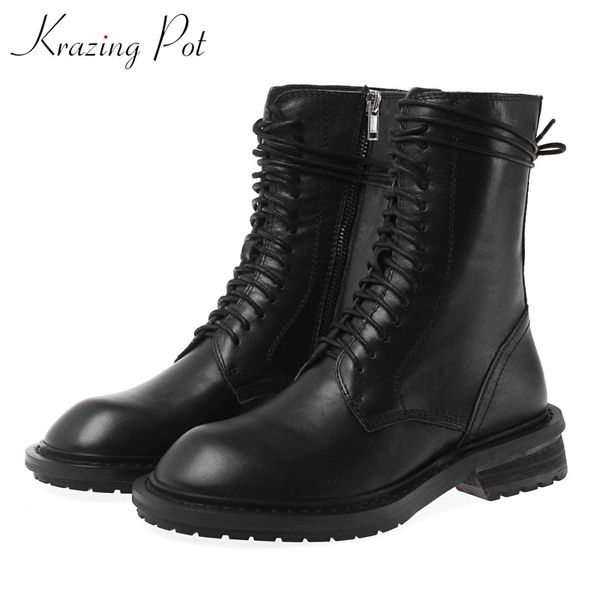 krazing pot internet star genuine leather vintage round toe med heels black colors daily wear winter warm mid-calf boots l68
krazing pot internet star genuine leather vintage round toe med heels black colors daily wear winter warm mid-calf boots l68