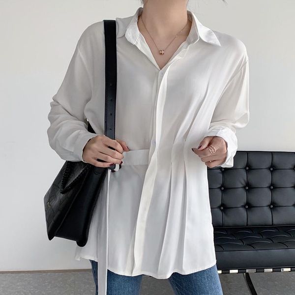 women's blouses & shirts 2021 autumn women with belt vintage v-neck long blouse elegance solid white shirt office lady button up korean
women's blouses & shirts 2021 autumn women with belt vintage v-neck long blouse elegance solid white shirt office lady button up korean