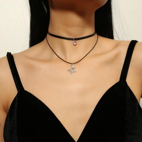 pu leather rhinestone star pendants choker necklaces set for women steampunk collar lace necklace jewelry gothic1, Golden;silver
pu leather rhinestone star pendants choker necklaces set for women steampunk collar lace necklace jewelry gothic1, Golden;silver