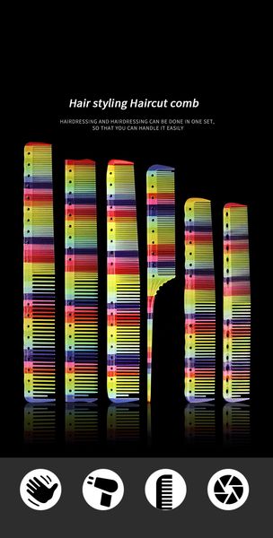 hair brushes professional barber personalized rainbow haircut comb, heat-resistant used in barbershop salon styling tools, Silver
hair brushes professional barber personalized rainbow haircut comb, heat-resistant used in barbershop salon styling tools, Silver