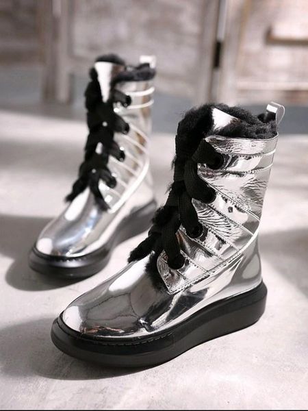 winter mental colors snow boots thick bottoms wedges lace-up wool genuine leather gothic 2020 fashion women shoes, Black
winter mental colors snow boots thick bottoms wedges lace-up wool genuine leather gothic 2020 fashion women shoes, Black