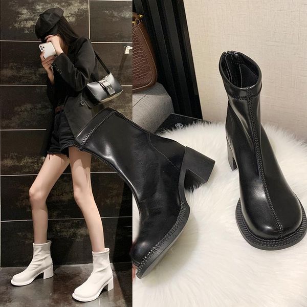 shoes round toe fashion boots woman zipper ankle booties women boots-women punk high heel low rubber ladies 2020 autumn rock, Black
shoes round toe fashion boots woman zipper ankle booties women boots-women punk high heel low rubber ladies 2020 autumn rock, Black