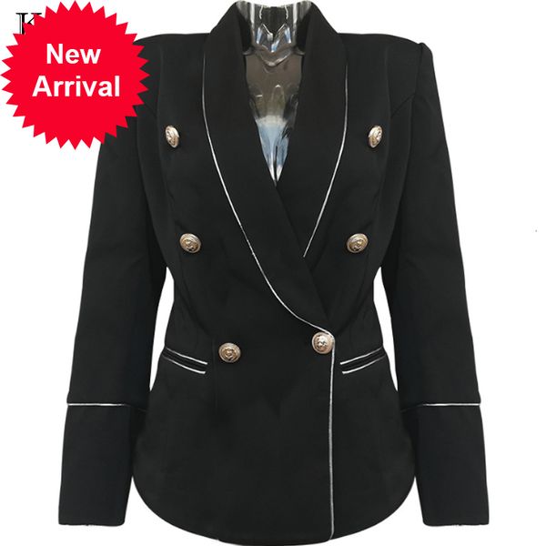 new high 2021 quality new fashion runway female style double-breasted blazer outerwear plus size s-l yspt, White;black
new high 2021 quality new fashion runway female style double-breasted blazer outerwear plus size s-l yspt, White;black
