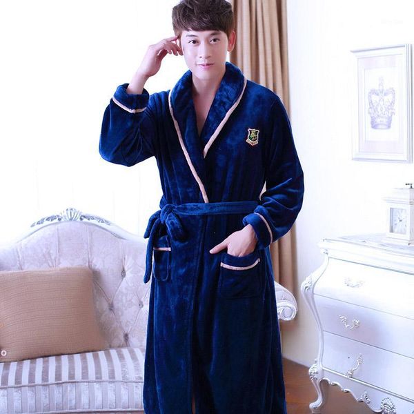 h5975 men robe winter thickened flannel bathrobe home wear male coral velvet long sleeve comfortable large size soft nightwear1, Black;brown
h5975 men robe winter thickened flannel bathrobe home wear male coral velvet long sleeve comfortable large size soft nightwear1, Black;brown