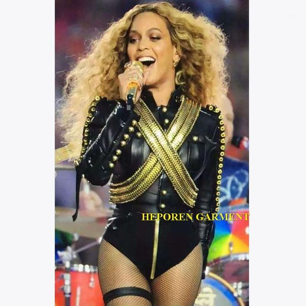 heporen garment women club jumpsuits black leather,beyonce style bodysuit costumes customized coat pants singer1, Black;red 
heporen garment women club jumpsuits black leather,beyonce style bodysuit costumes customized coat pants singer1, Black;red