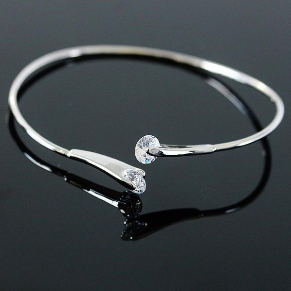bangle round shiny crystal on double heads opening thin band bracelets & bangles for women, Black
bangle round shiny crystal on double heads opening thin band bracelets & bangles for women, Black