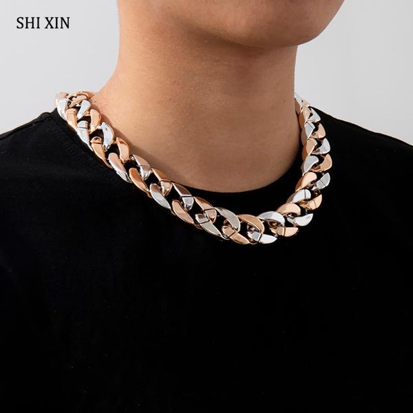 chokers shixin acrylic chunky short choker colar necklace for women/men egirl statement hiphop chian on neck collier femme 2021, Golden;silver
chokers shixin acrylic chunky short choker colar necklace for women/men egirl statement hiphop chian on neck collier femme 2021, Golden;silver