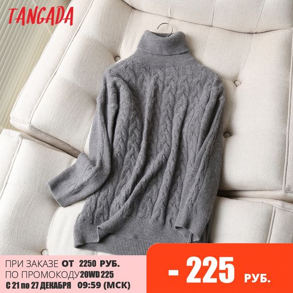 tangada women twist wool turtlene knitted sweater jumper female elegant oversize pullovers chic 6d17, Black
tangada women twist wool turtlene knitted sweater jumper female elegant oversize pullovers chic 6d17, Black