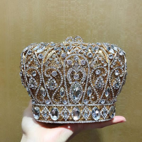 high-end diamond dinner bag crown shape crystal bag european and american banquet dress clutch handbag chain satchels
high-end diamond dinner bag crown shape crystal bag european and american banquet dress clutch handbag chain satchels