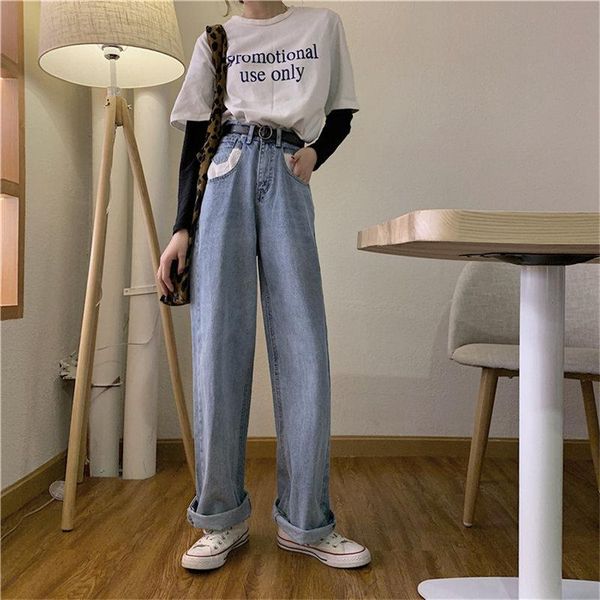 women's jeans hzirip chic fashion blue high waist autumn denim wide leg pants straight fresh loose all match women female plus trousers
women's jeans hzirip chic fashion blue high waist autumn denim wide leg pants straight fresh loose all match women female plus trousers
