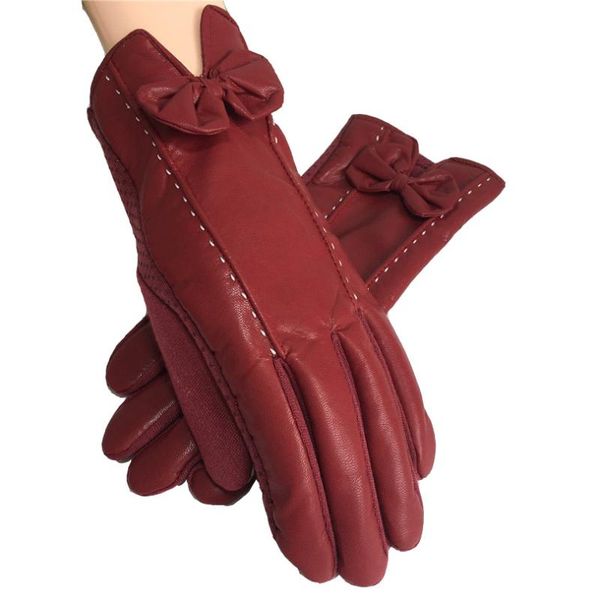 five fingers gloves indjxnd women winter lines bow mittens warm pu leather guantes bowknot solid femme thicken glove womens, Blue;gray
five fingers gloves indjxnd women winter lines bow mittens warm pu leather guantes bowknot solid femme thicken glove womens, Blue;gray