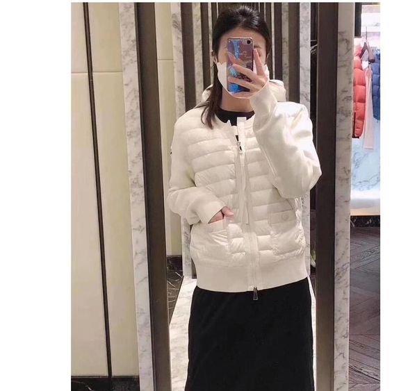 2020 autumn women's light and short down jacket round neck wool knit patchwork jacket slimming jacket, Black
2020 autumn women's light and short down jacket round neck wool knit patchwork jacket slimming jacket, Black
