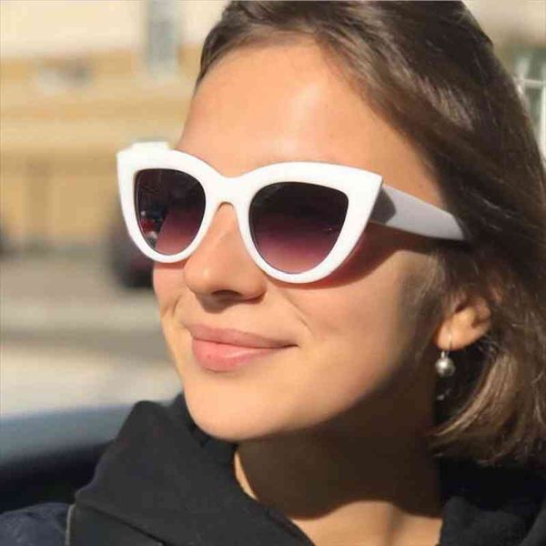 women cat eye sunglasses white brand designer cateye sun glasses for female goggles uv400, White;black
women cat eye sunglasses white brand designer cateye sun glasses for female goggles uv400, White;black