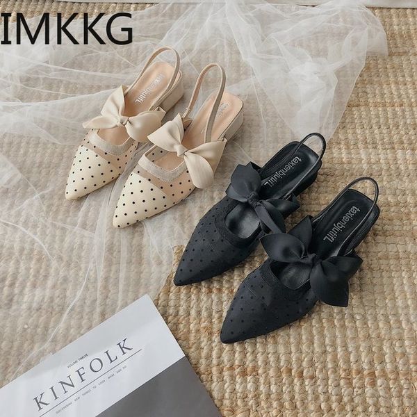 mesh lace women sandals polka dot butterfly knot pointed toe shoes med heel sandals casual shoes, Black
mesh lace women sandals polka dot butterfly knot pointed toe shoes med heel sandals casual shoes, Black