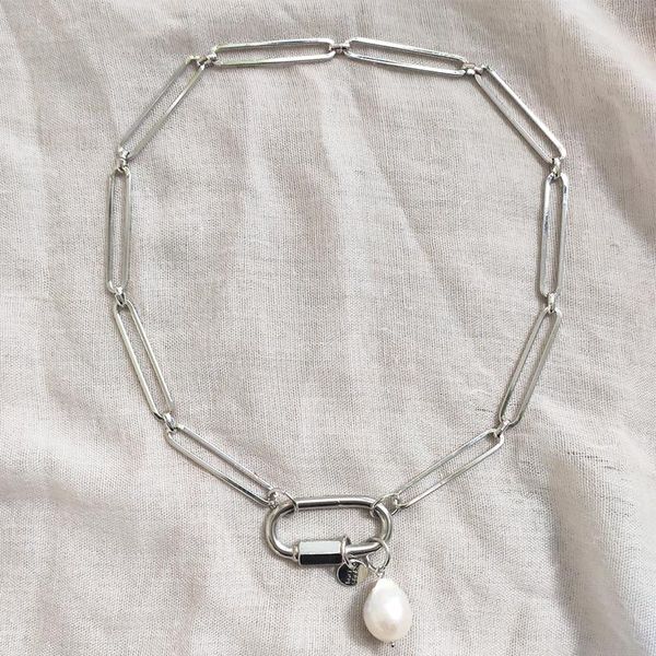 2020 punk design metal chain necklace baroque pearl dangle accessories cadena silver color simple thick chain, Golden;silver
2020 punk design metal chain necklace baroque pearl dangle accessories cadena silver color simple thick chain, Golden;silver