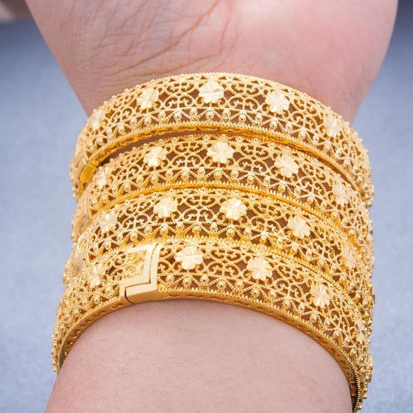 bangle 24k 4pcs/lot flower gold color bangles for women girls ethiopian african dubai bracelet party wedding jewelry gifts, Black
bangle 24k 4pcs/lot flower gold color bangles for women girls ethiopian african dubai bracelet party wedding jewelry gifts, Black