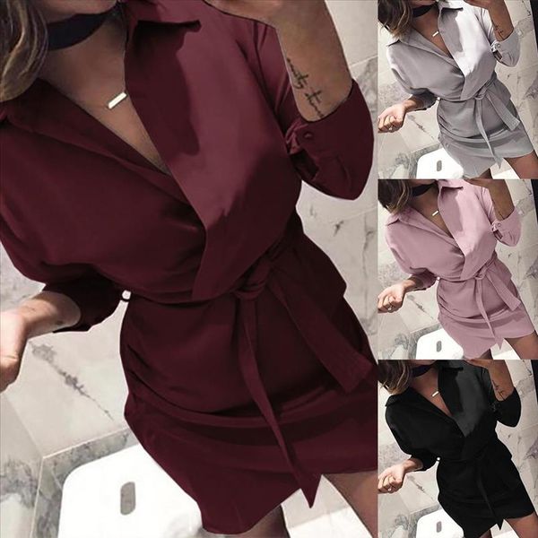 casual collar sleeve turn dress 2020 belted shirt long down mini dress womens vetements femme ete women ouwvf
casual collar sleeve turn dress 2020 belted shirt long down mini dress womens vetements femme ete women ouwvf