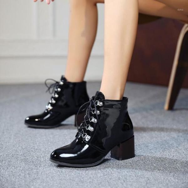women ankle boots gladiator high heels pumps plus size gladiator warm shoes booties shiny patent leather shoe botas mujer d20841, Black
women ankle boots gladiator high heels pumps plus size gladiator warm shoes booties shiny patent leather shoe botas mujer d20841, Black