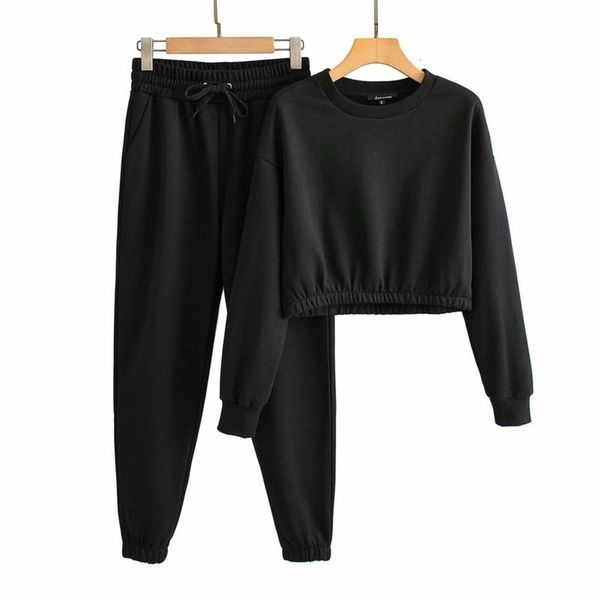 neck autumn 2020 round new style pullover sweater + elastic waist sports pants set, Gray
neck autumn 2020 round new style pullover sweater + elastic waist sports pants set, Gray