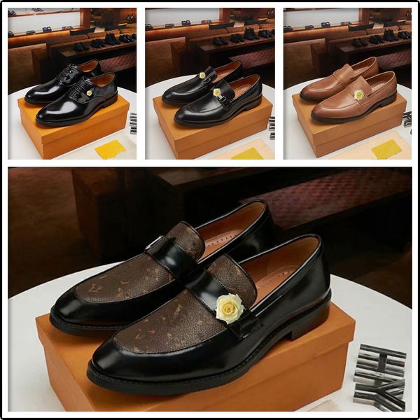 mens dress shoes flat business formal shoes designer mens non-slip office business suit oxfords monk brogue shoes, Black