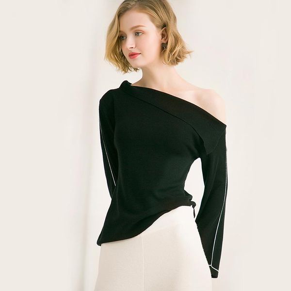 women's sweaters 2021 sweater pullover for women long-sleeve boat-neck solid color slimming spring autumn winter casual office lady fas, White;black
women's sweaters 2021 sweater pullover for women long-sleeve boat-neck solid color slimming spring autumn winter casual office lady fas, White;black