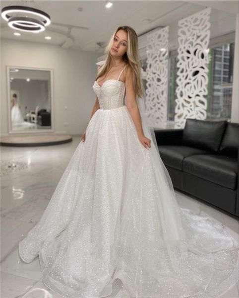 sparkling sequined wedding dresses bridal gowns 2022 spaghetti sweetheart robe de marrige long sweep a line bride special banquet wear, White
sparkling sequined wedding dresses bridal gowns 2022 spaghetti sweetheart robe de marrige long sweep a line bride special banquet wear, White