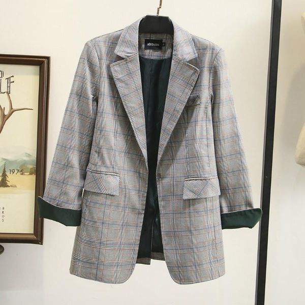 women's suits & blazers ladies jacket small suit 2021 autumn slim check long-sleeved female long office blazer high quality, White;black
women's suits & blazers ladies jacket small suit 2021 autumn slim check long-sleeved female long office blazer high quality, White;black