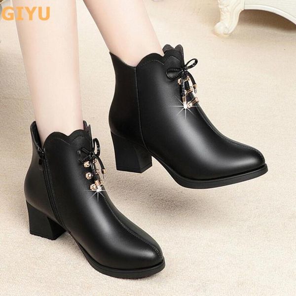 2020autumn and winter leather women's ankle boots chunky heel boots plus size martin single female high heel leather shoes, Black
2020autumn and winter leather women's ankle boots chunky heel boots plus size martin single female high heel leather shoes, Black
