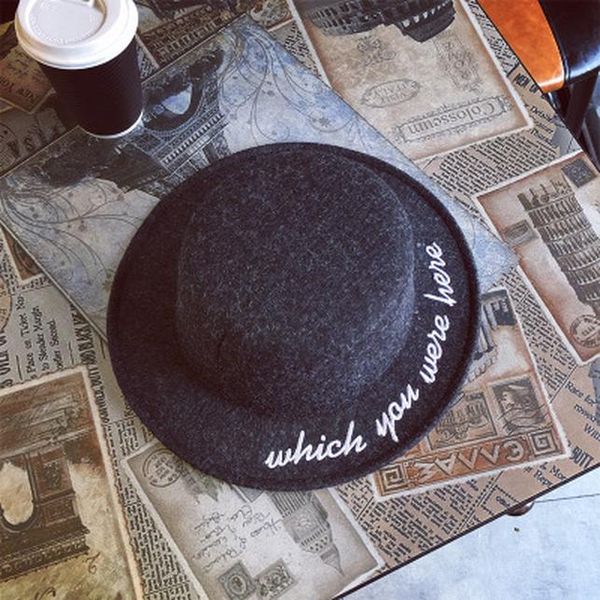 2018 korea style embroidery letter boater hat spring winter wool round bow flat wide brim fedoras hats for women panama hat sqccsw, Black;white
2018 korea style embroidery letter boater hat spring winter wool round bow flat wide brim fedoras hats for women panama hat sqccsw, Black;white