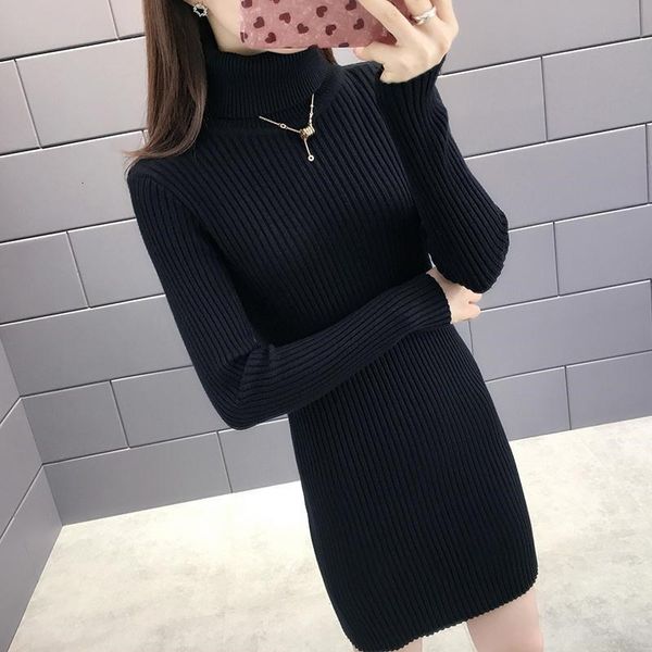 2021 new autumn fashion high-neck thick knitted shirt mid-length pullover bag hip gown woman sweater hx99, White;black
2021 new autumn fashion high-neck thick knitted shirt mid-length pullover bag hip gown woman sweater hx99, White;black